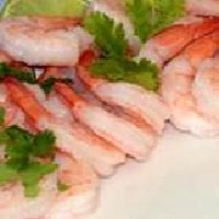 cooked peeled tail on prawn